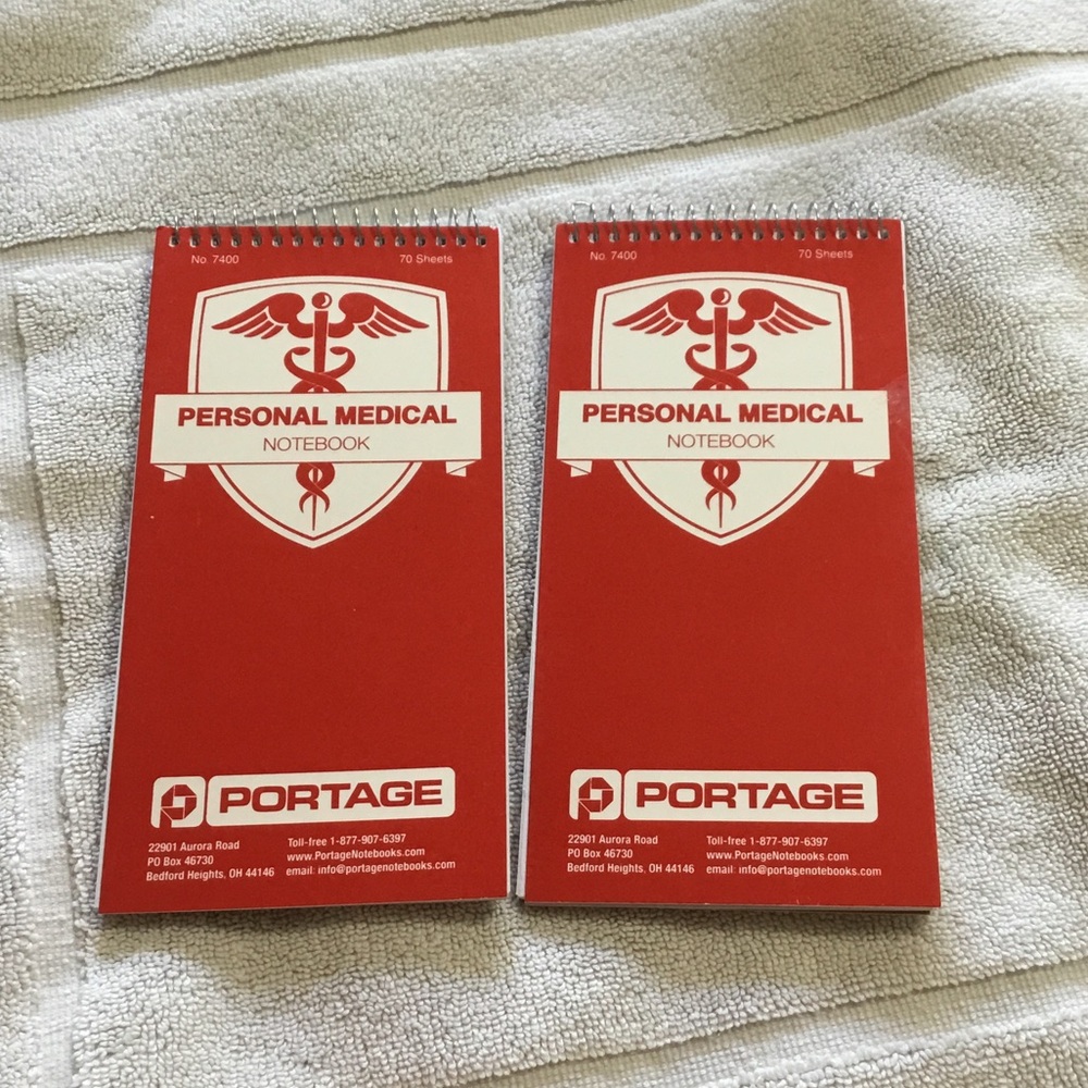 Two Red Personal Medical Notebook